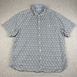 Tommy Bahama Shirt Men's 2XL Medici Medallion Madras Blue Geometric Print Button